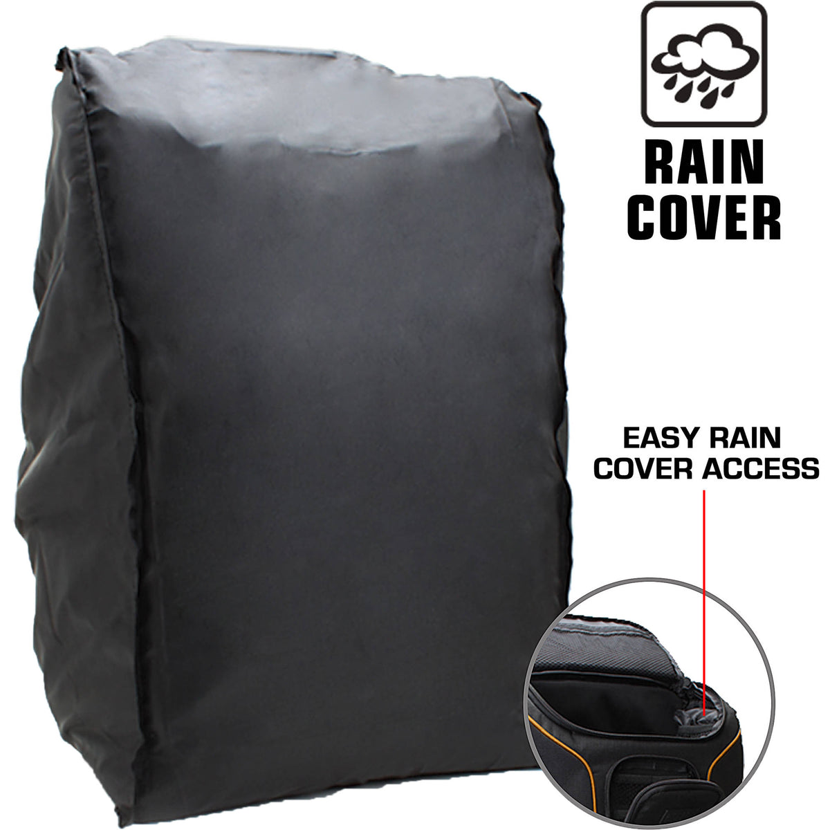 Mochila USA GEAR S17 DSLR (Negro/Naranja interior) - contenido de la caja