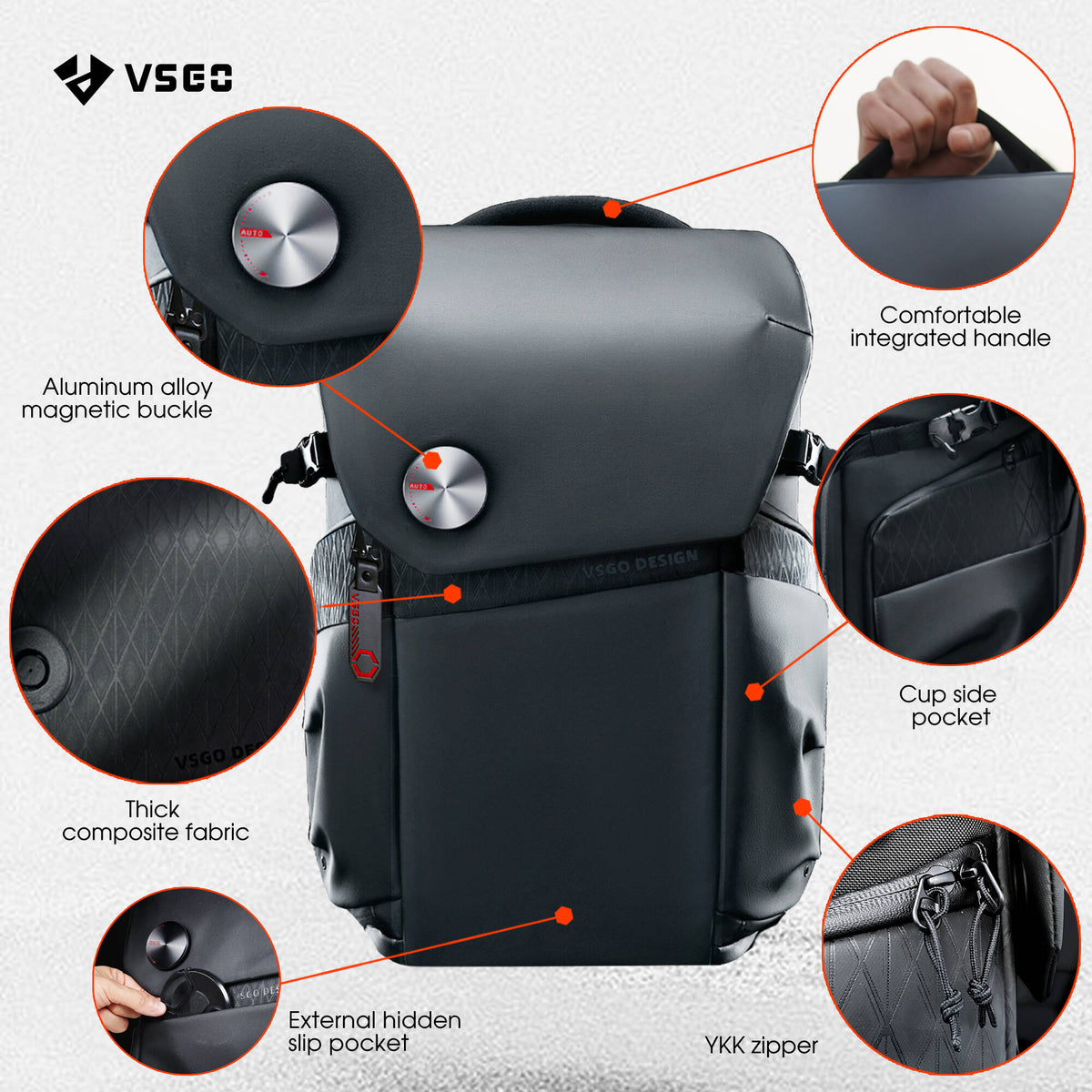 Mochila VSGO Negro Snipe (16L) - en uso