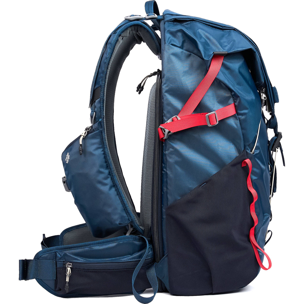 Mochila VSGO Pocket Ranger con inserto para cámara (35L, Azul Marino) - vista trasera