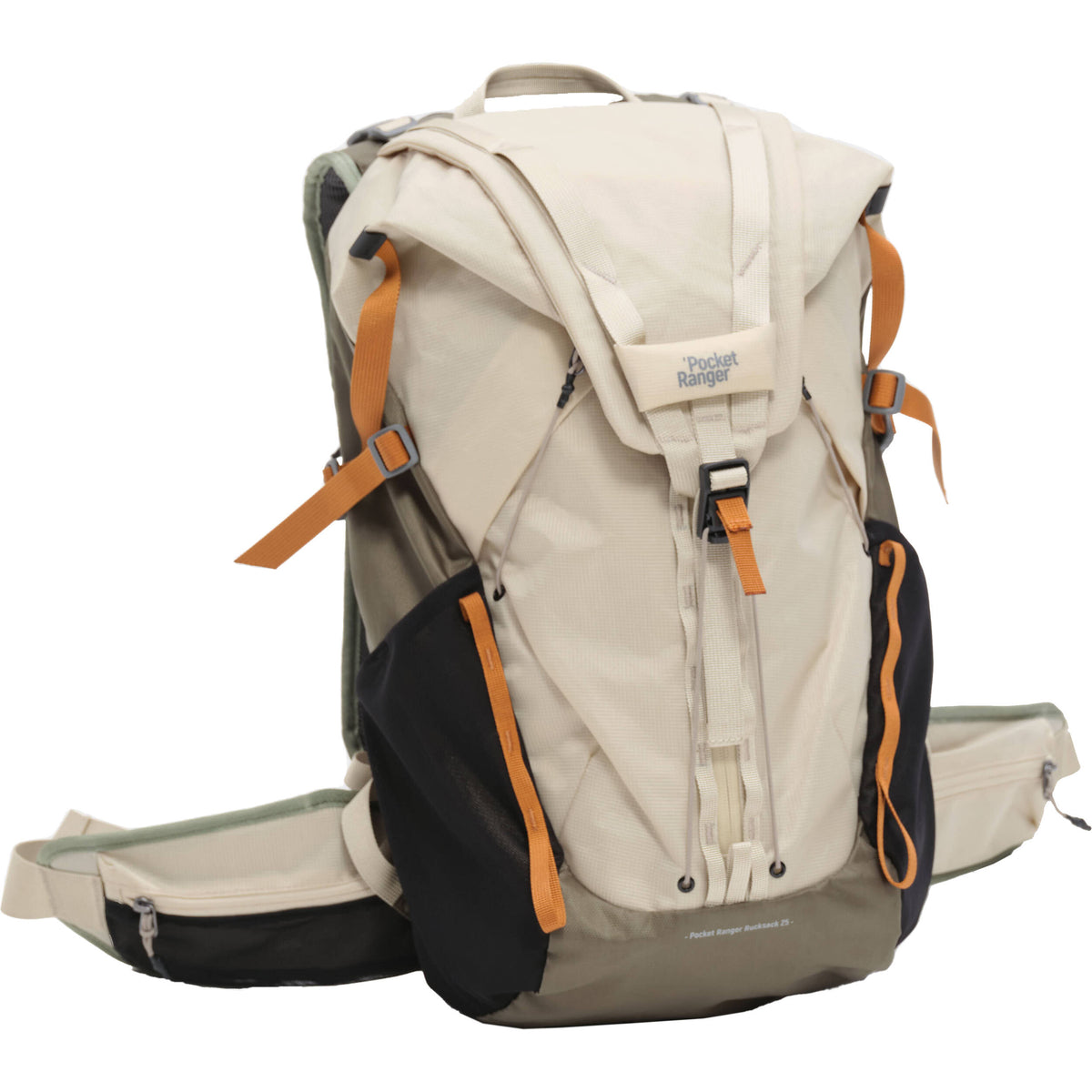 Mochila VSGO Pocket Ranger con inserto para cámara (35L, Off-Blanco & Verde) - detalle