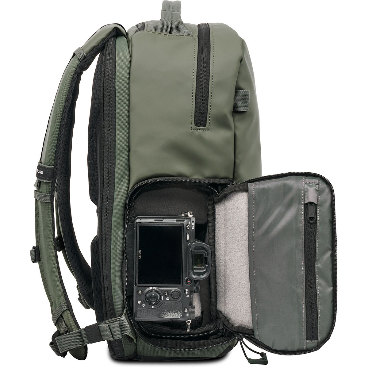 Mochila WANDRD PRVKE Zip Photo Bundle (Wasatch Verde, 21L) - vista frontal