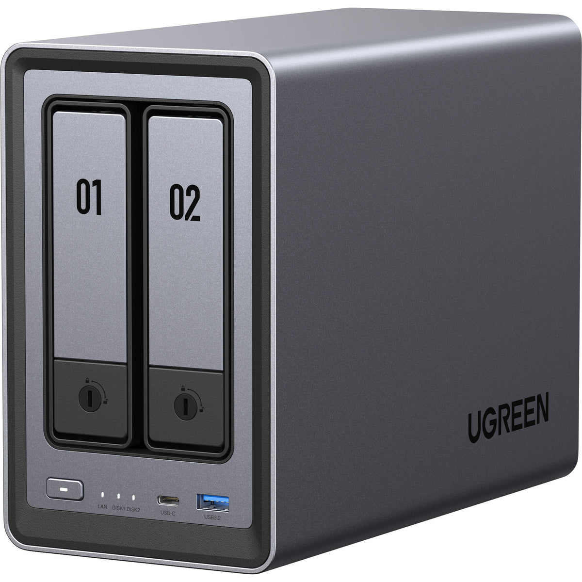 NAS UGREEN NASync DXP2800 2-Bay 2 M.2 Slots NAS - vista lateral