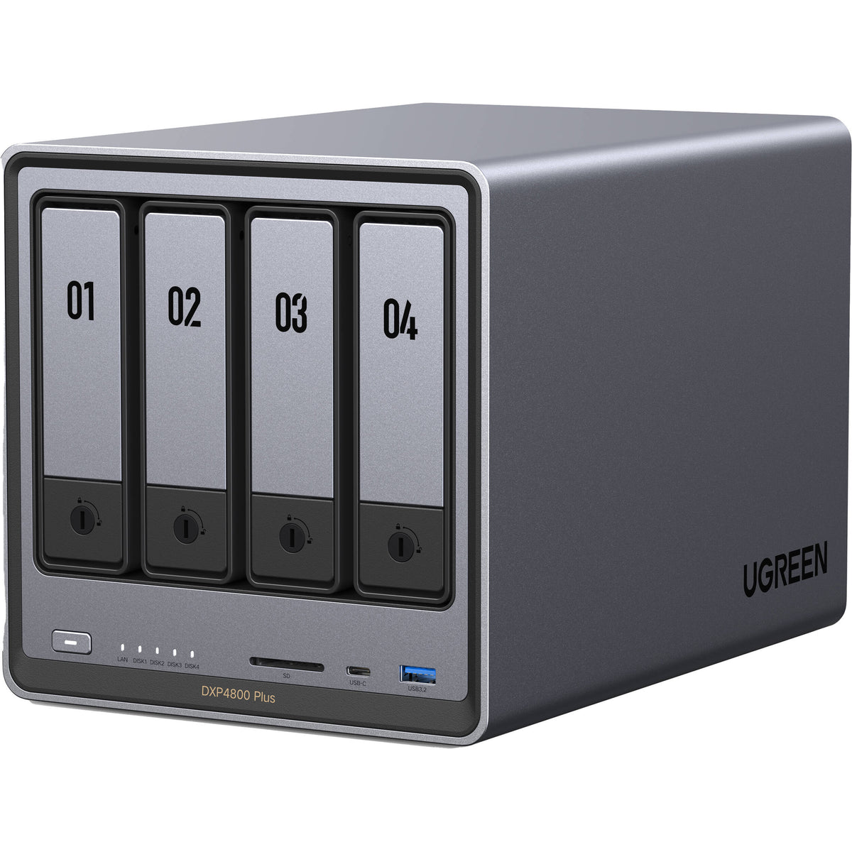 NAS UGREEN NASync DXP4800 Plus 4 Bays and 2 M.2 Slots NAS - vista lateral