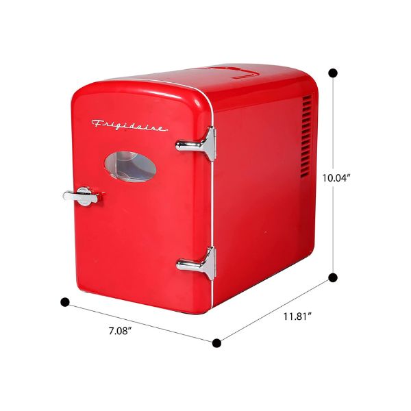 Frigidaire 6-Can 4L Mini Retro Beverage Refrigerador Color Rojo