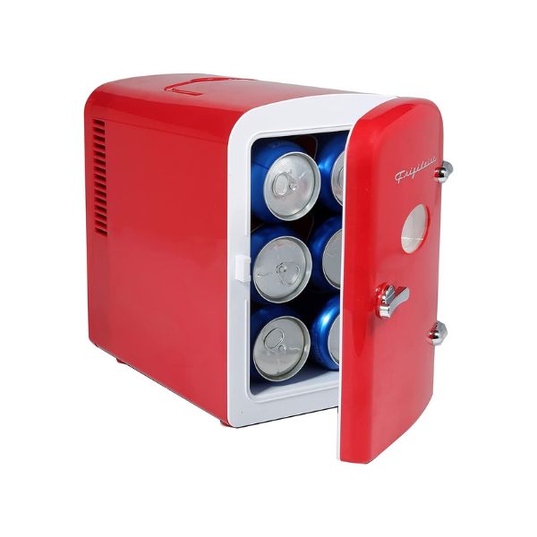 Frigidaire 6-Can 4L Mini Retro Beverage Refrigerador Color Rojo