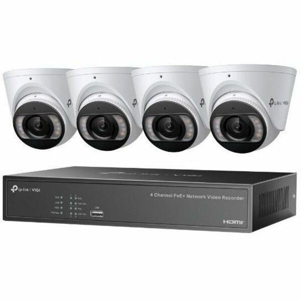 NVR VIGI VIGI 4MP Full-Color Turret IPC & 4 Channel PoE+ NVR KIT - vista 1