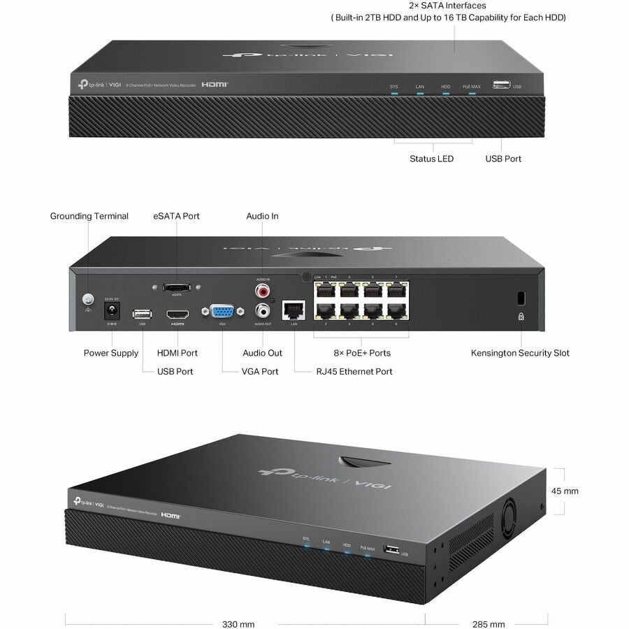 NVR VIGI VIGI 8 Channel PoE+ Network Video Recorder - vista 5