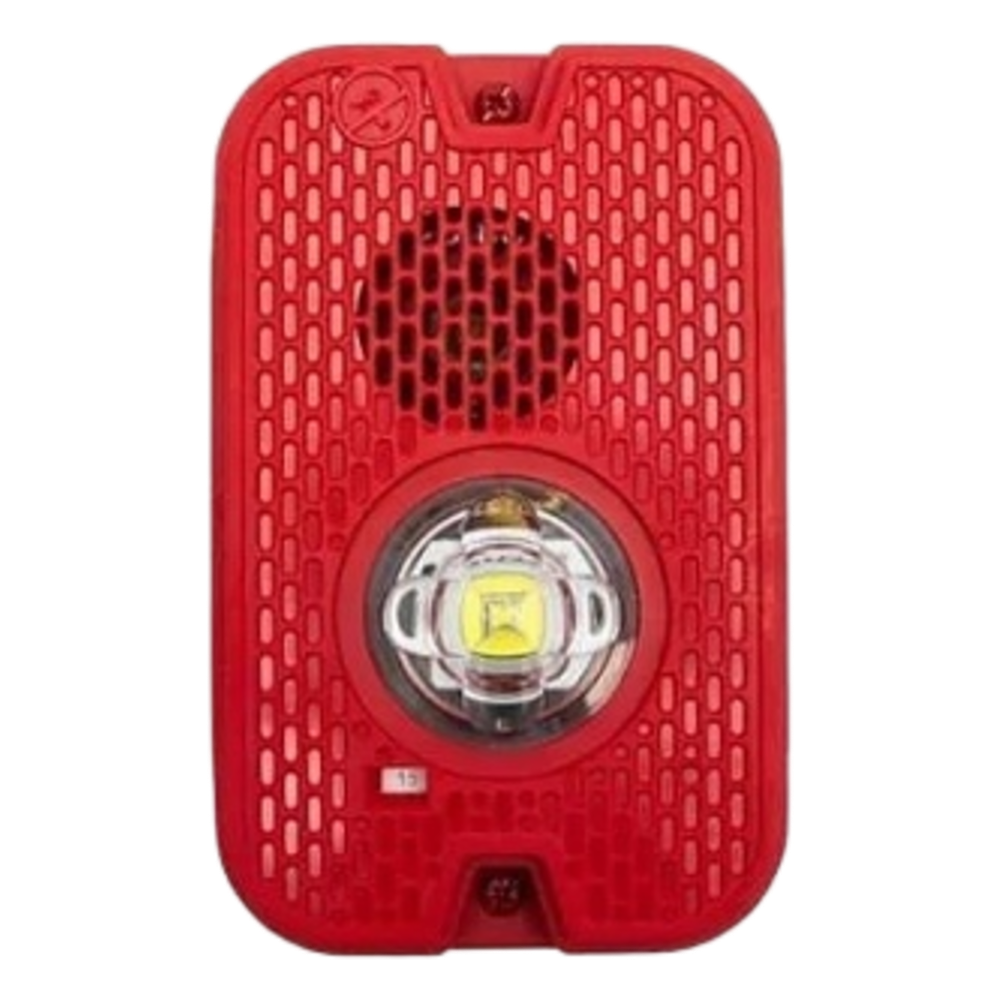 Sirena con Lámpara LED Estroboscópica para Exterior System Sensor P2GRKLED 2 hilos Rojo