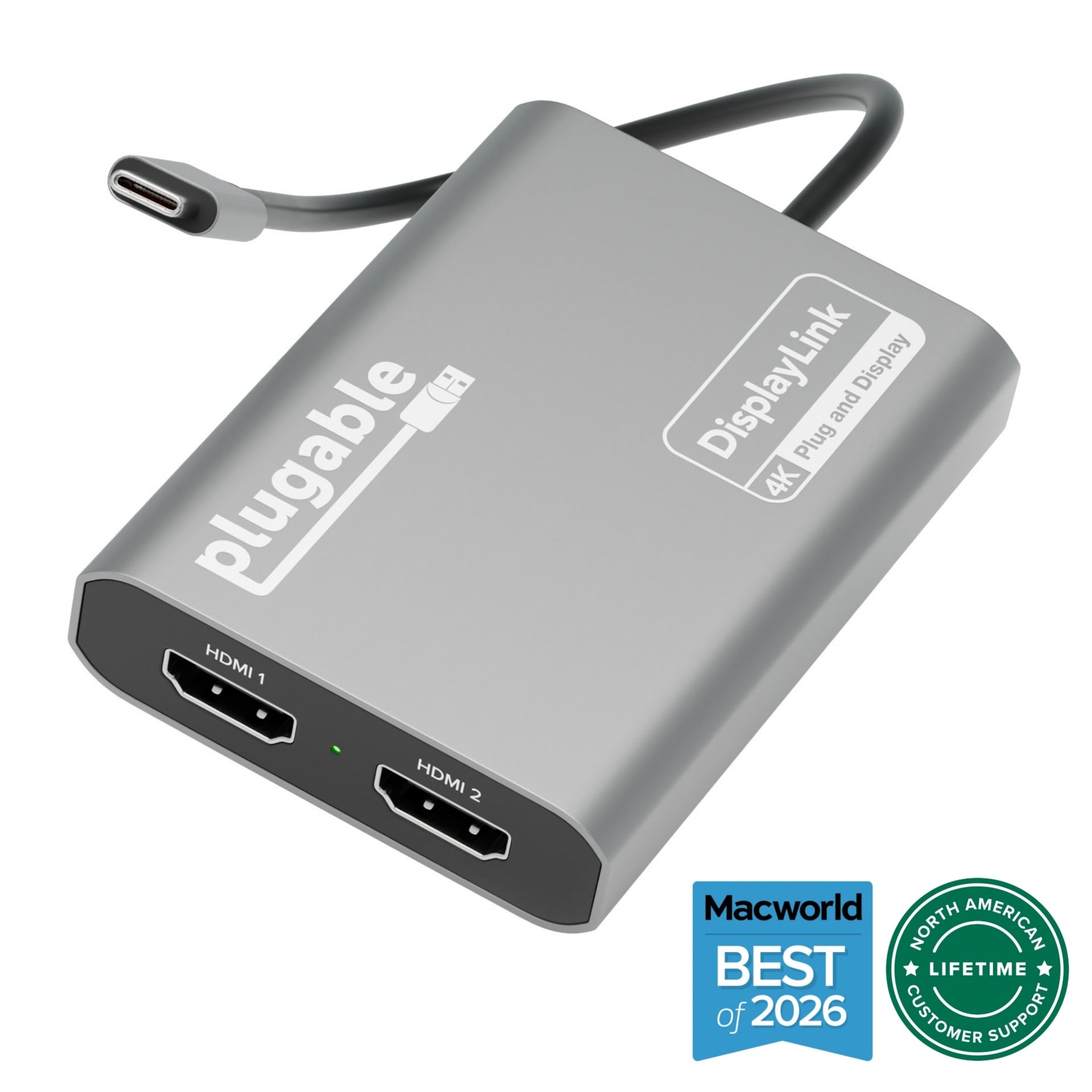 Pantalla Comercial Plugable USB C to HDMI Adapter 4K - vista 1