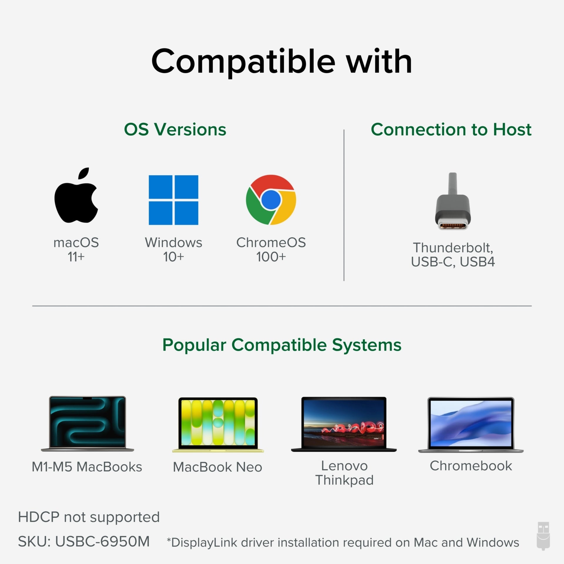Pantalla Comercial Plugable USB C to HDMI Adapter 4K - vista 5