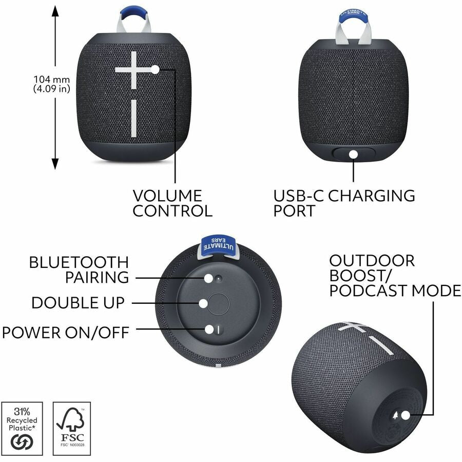 Parlantes Ultimate Ears WONDERBOOM 4 Waterproof Ultraportable Bluetooth Speaker - vista 6