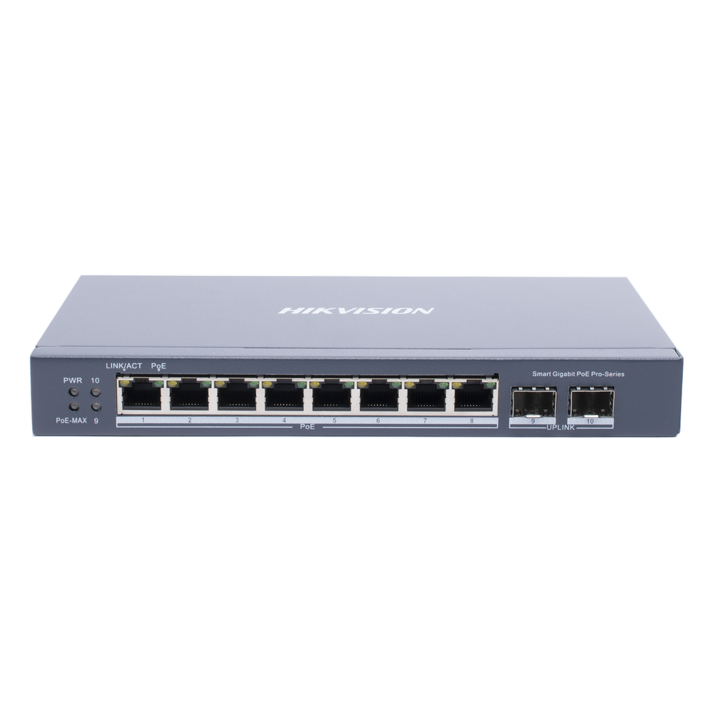 Switch PoE Hikvision - Switch Gigabit PoE+ - Administrable - 8 puertos 10 - 100 - DS-3E1510P-SI