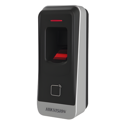 Control de Acceso Hikvision - Lector esclavo MIFARE IP65 - Huella Digital - Lector de Tarjetas de Mifare - RS-485 - DS-K