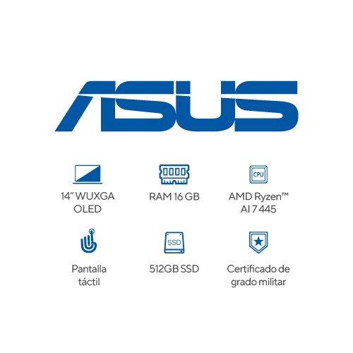 Portátil ASUS Consumo Zenbook 14 UM3406GA-QL125 | AMD Ryzen™ AI 7 445 Processor 2.0GHz (14MB Cache, up to 4.6G - imagen 7