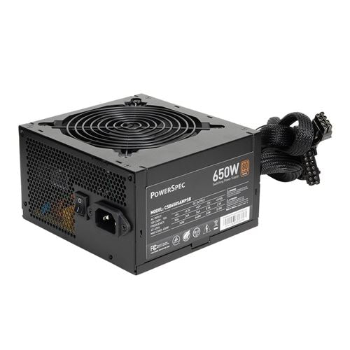 Fuente de Poder PowerSpec CW 650W 80 Plus Bronze ATX Semi Modular Negra