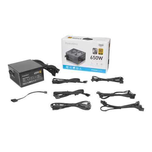 Fuente de Poder PowerSpec CW 650W 80 Plus Gold ATX Semi Modular