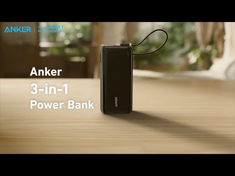 Power Bank Anker Fusion 65W con Cable USB-C Integrado y Pantalla LED
