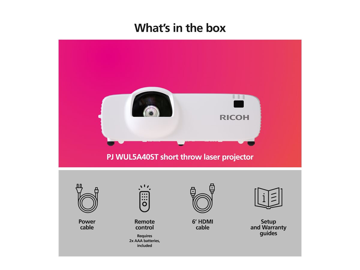 Proyector Ricoh PJ WUL5A40ST - vista 2