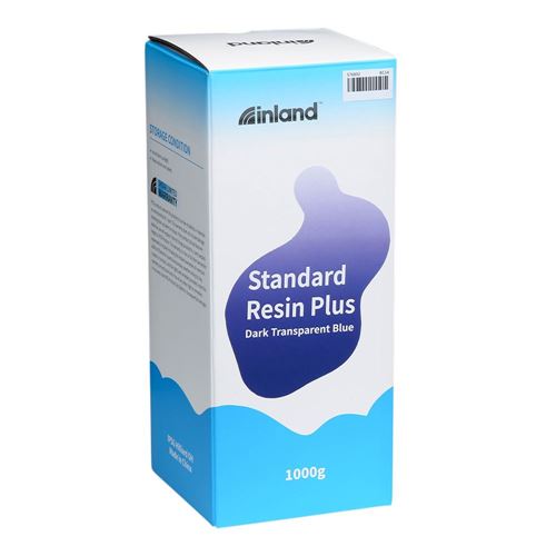 Resina 3D Inland Estándar Azul oscuro transparente 1.0 kg — vista en diagonal