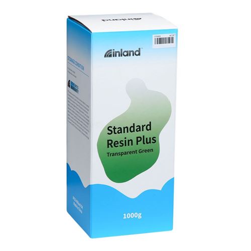 Resina 3D Inland Estándar Verde transparente 1.0 kg — vista en diagonal