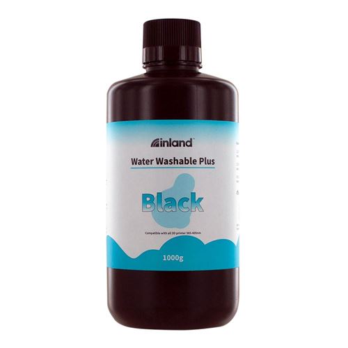 Resina 3D Inland Lavable con Agua Plus Negro 1.0 kg — vista frontal