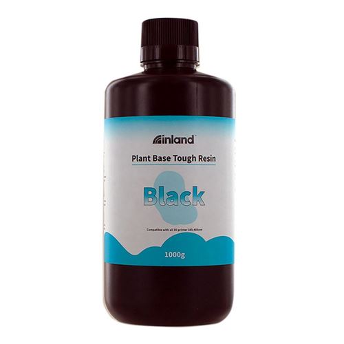 Resina 3D Inland Vegetal Reforzada Biodegradable Negro 1.0 kg — vista frontal