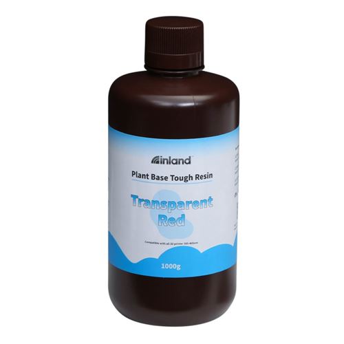 Resina 3D Inland Vegetal Reforzada Biodegradable Rojo transparente 1.0 kg — vista frontal