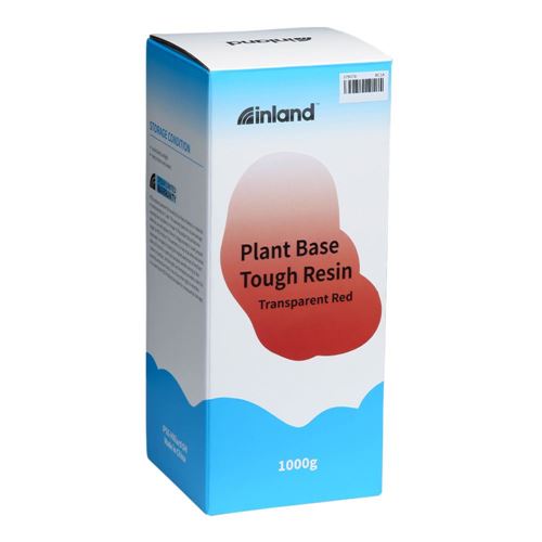 Resina 3D Inland Vegetal Reforzada Biodegradable Rojo transparente 1.0 kg — vista en diagonal