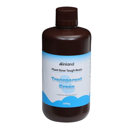 Resina 3D Inland Vegetal Reforzada Biodegradable Verde transparente 1.0 kg — vista frontal