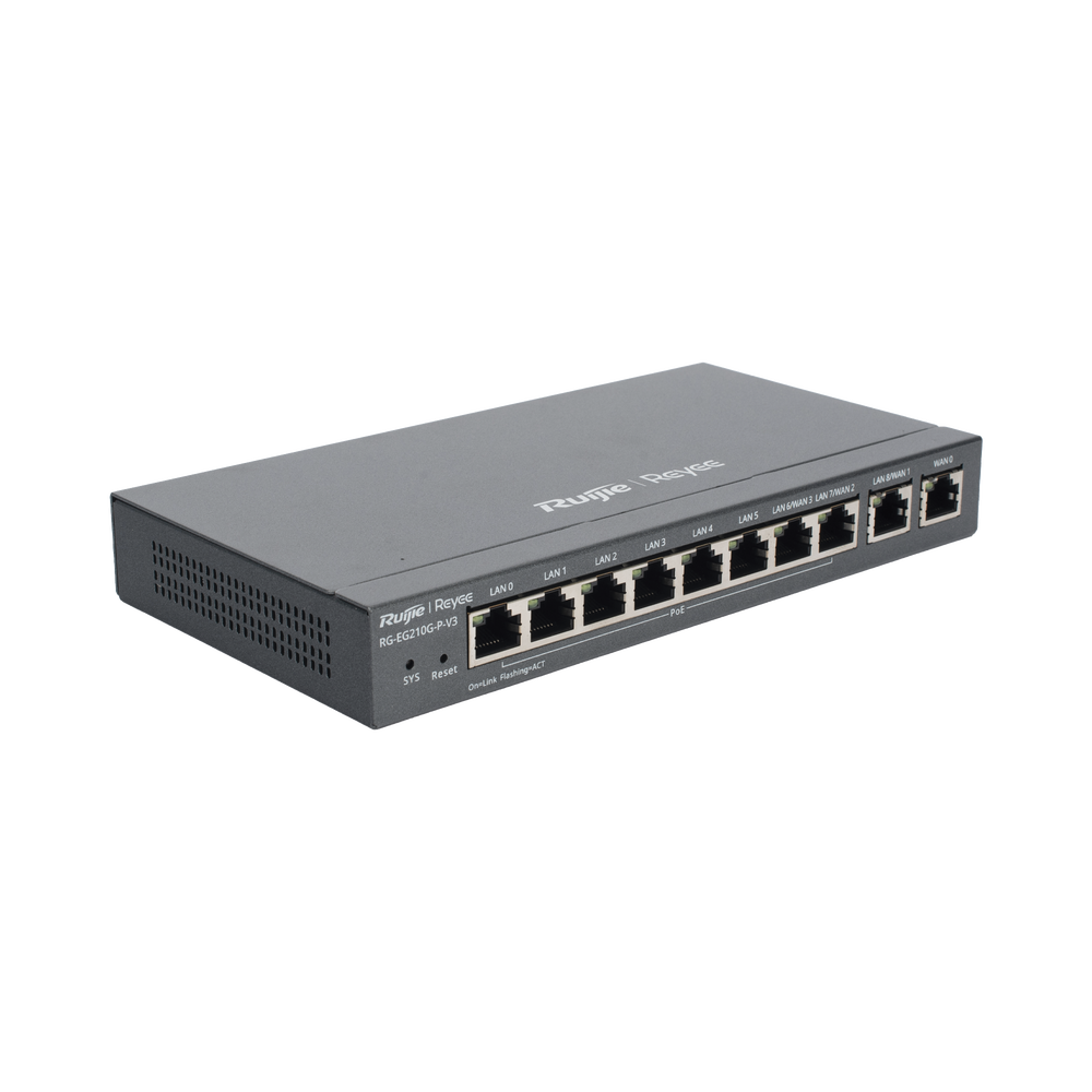 Gateway PoE para 200 usuarios Ruijie RG-EG210G-P-V3 10 puertos