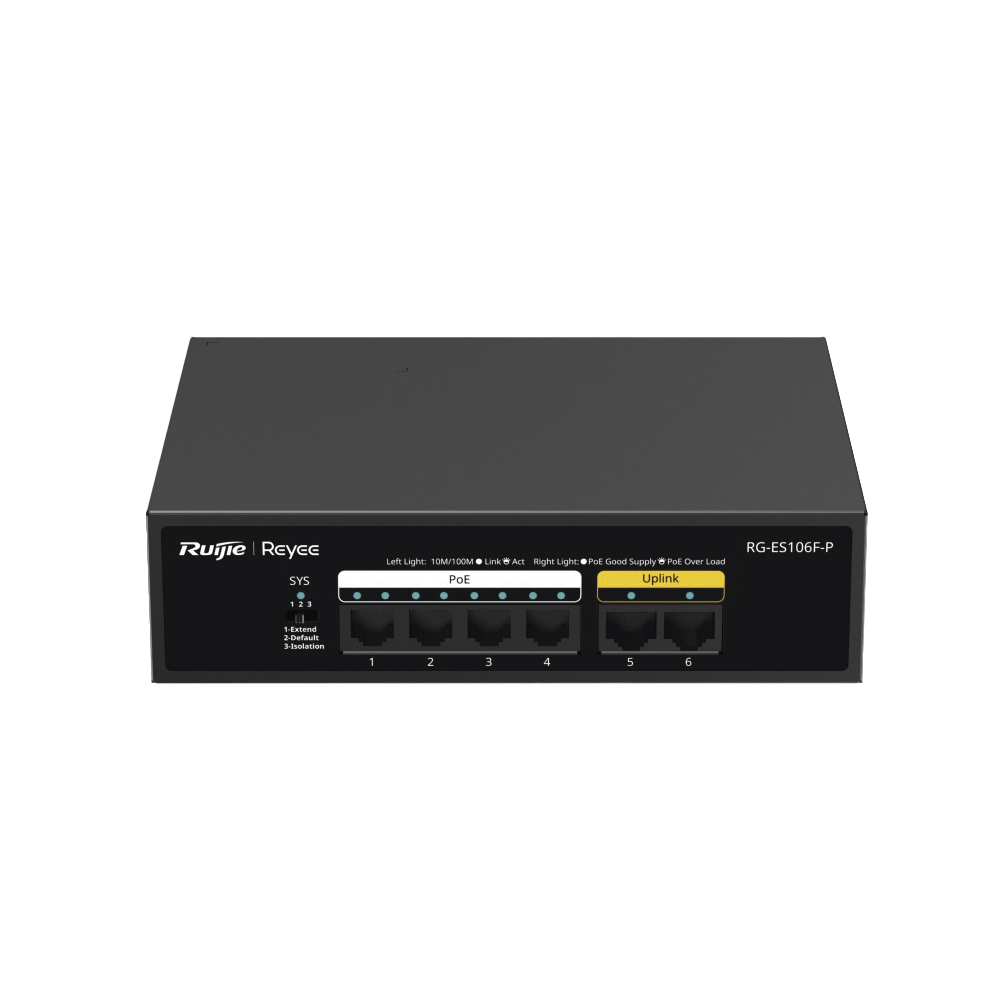 Switch PoE de 6 Puertos 10 Ruijie RG-ES106F-P