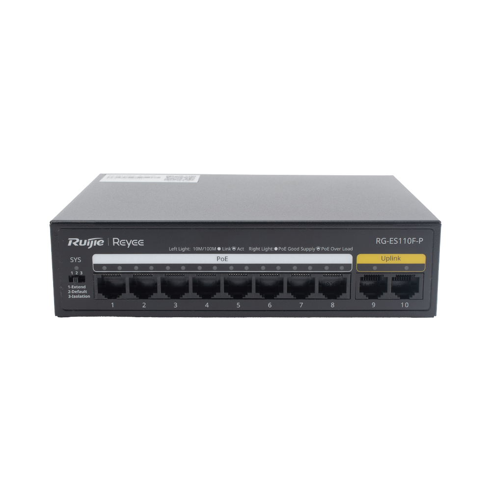 Switch PoE+ con 10 Puertos 10 Ruijie RG-ES110F-P