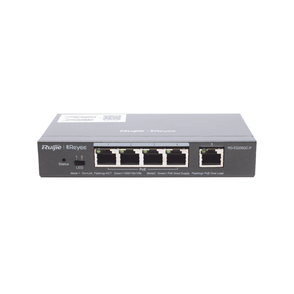 Switch PoE Inteligente Administrable en la Nube Ruijie RG-ES205GC-P 5 puertos