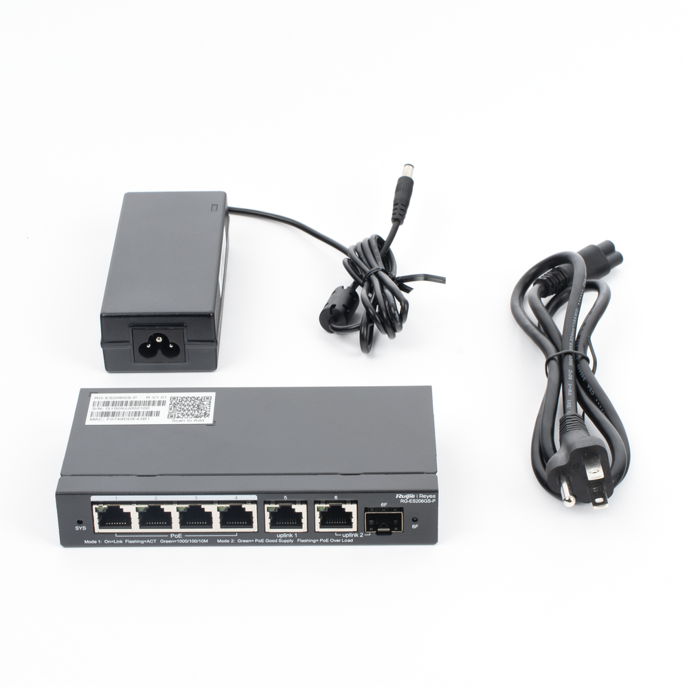 Switch Administrable Ruijie RG-ES206GS-P 6 puertos