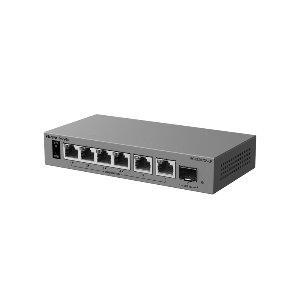 Switch Gigabit Smart Cloud Managed PoE+ Ruijie RG-ES207GS-LP 40 W 7 puertos