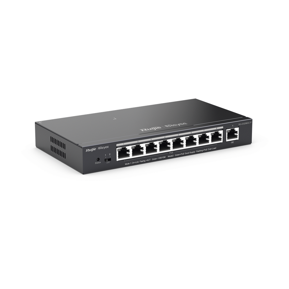 Switch PoE gigabit inteligente Ruijie RG-ES209GC-P 9 puertos