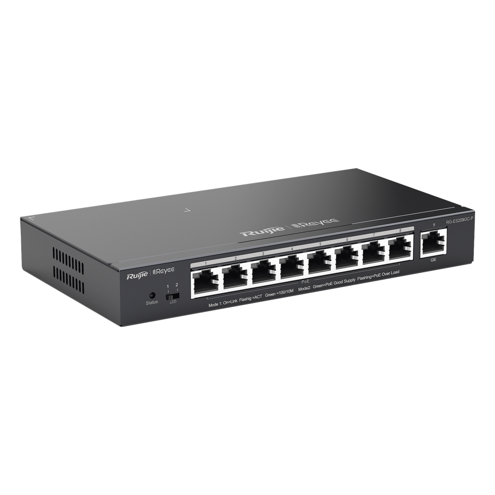 Switch PoE gigabit inteligente Ruijie RG-ES209GC-P 9 puertos