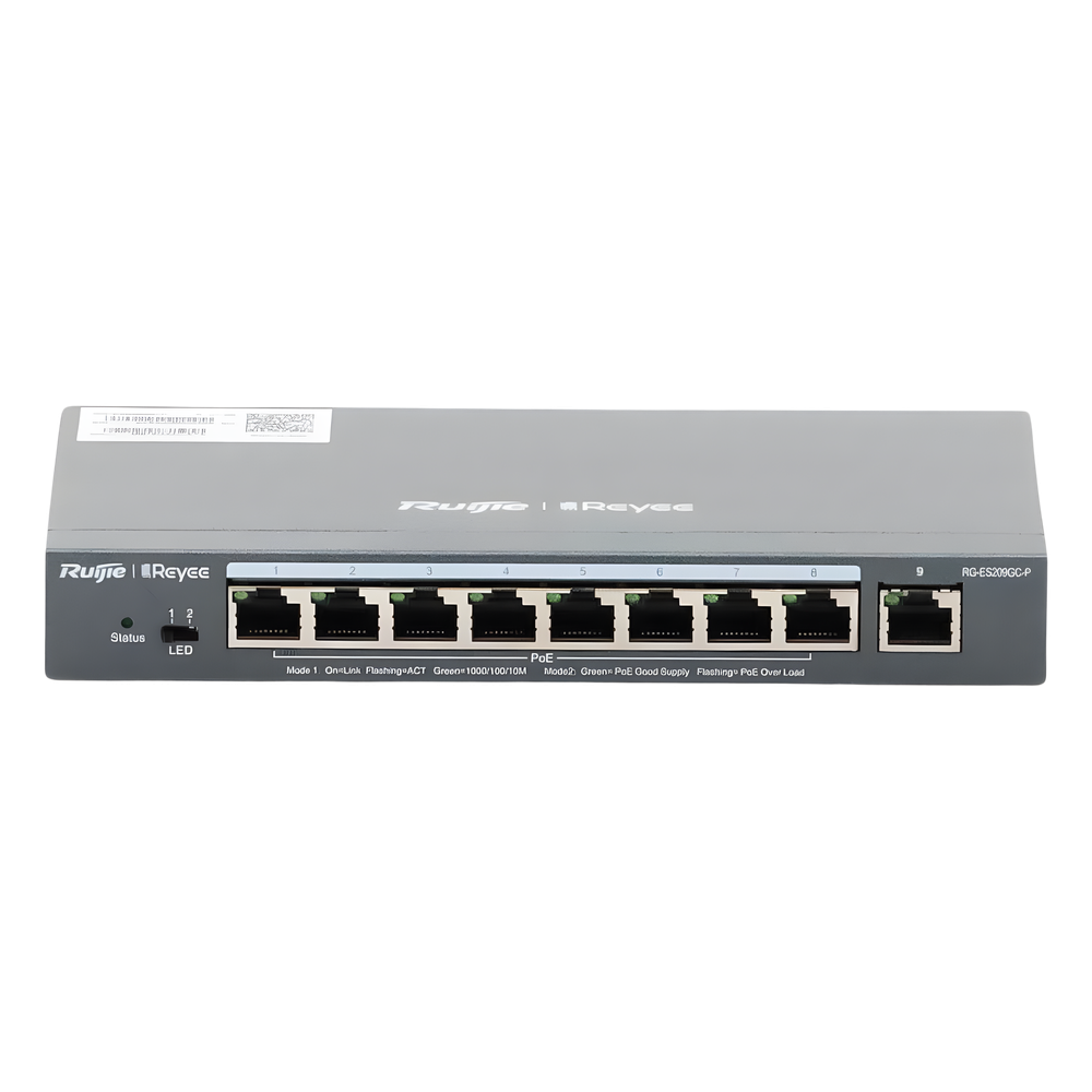Switch PoE gigabit inteligente Ruijie RG-ES209GC-P 9 puertos