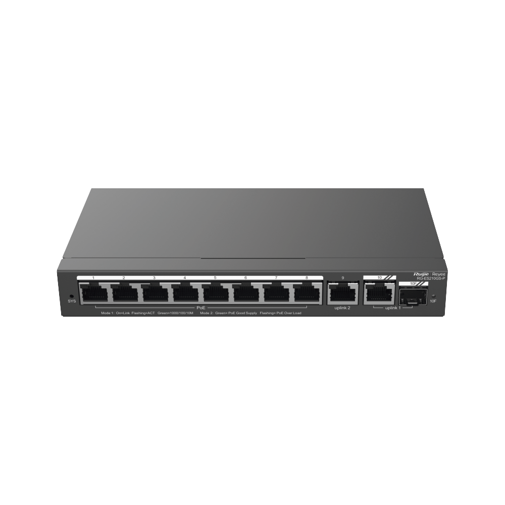 Switch Administrable PoE Ruijie RG-ES210GS-P 8 puertos