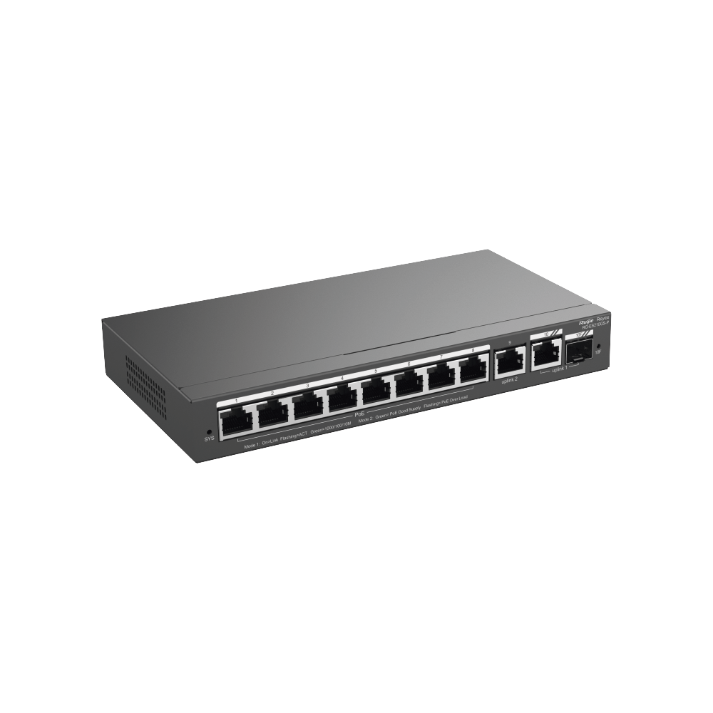 Switch Administrable PoE Ruijie RG-ES210GS-P 8 puertos