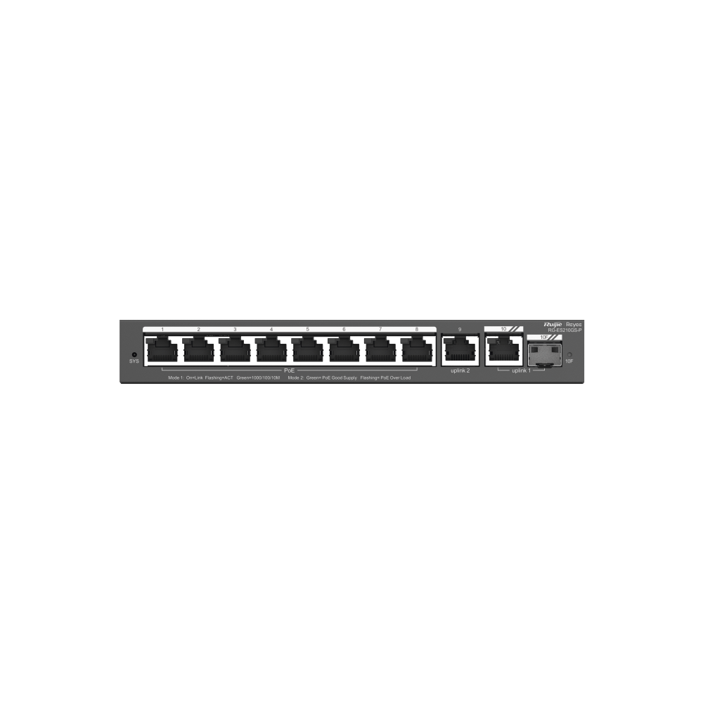 Switch Administrable PoE Ruijie RG-ES210GS-P 8 puertos
