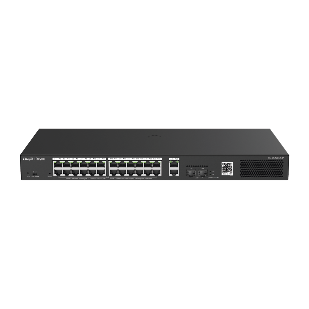 Switch Inteligente PoE Administrable en la Nube Ruijie RG-ES228GS-P 28 puertos