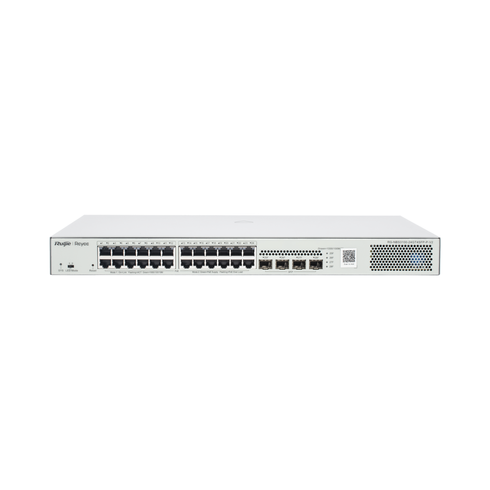 Switch PoE Gestionable en la Nube Ruijie RG-NBS3100-24GT4SFP-P-V2 28 puertos