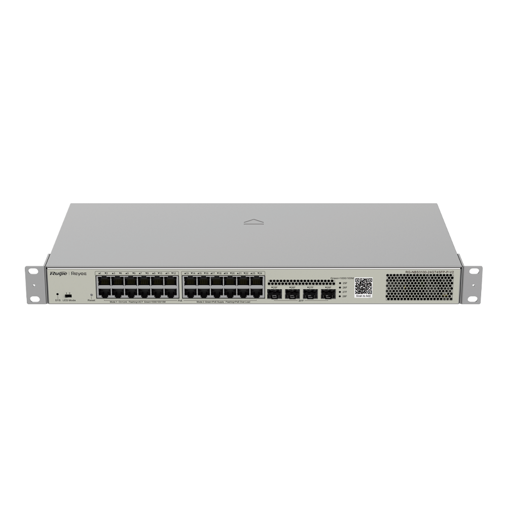 Switch PoE Gestionable en la Nube Ruijie RG-NBS3100-24GT4SFP-P-V2 28 puertos