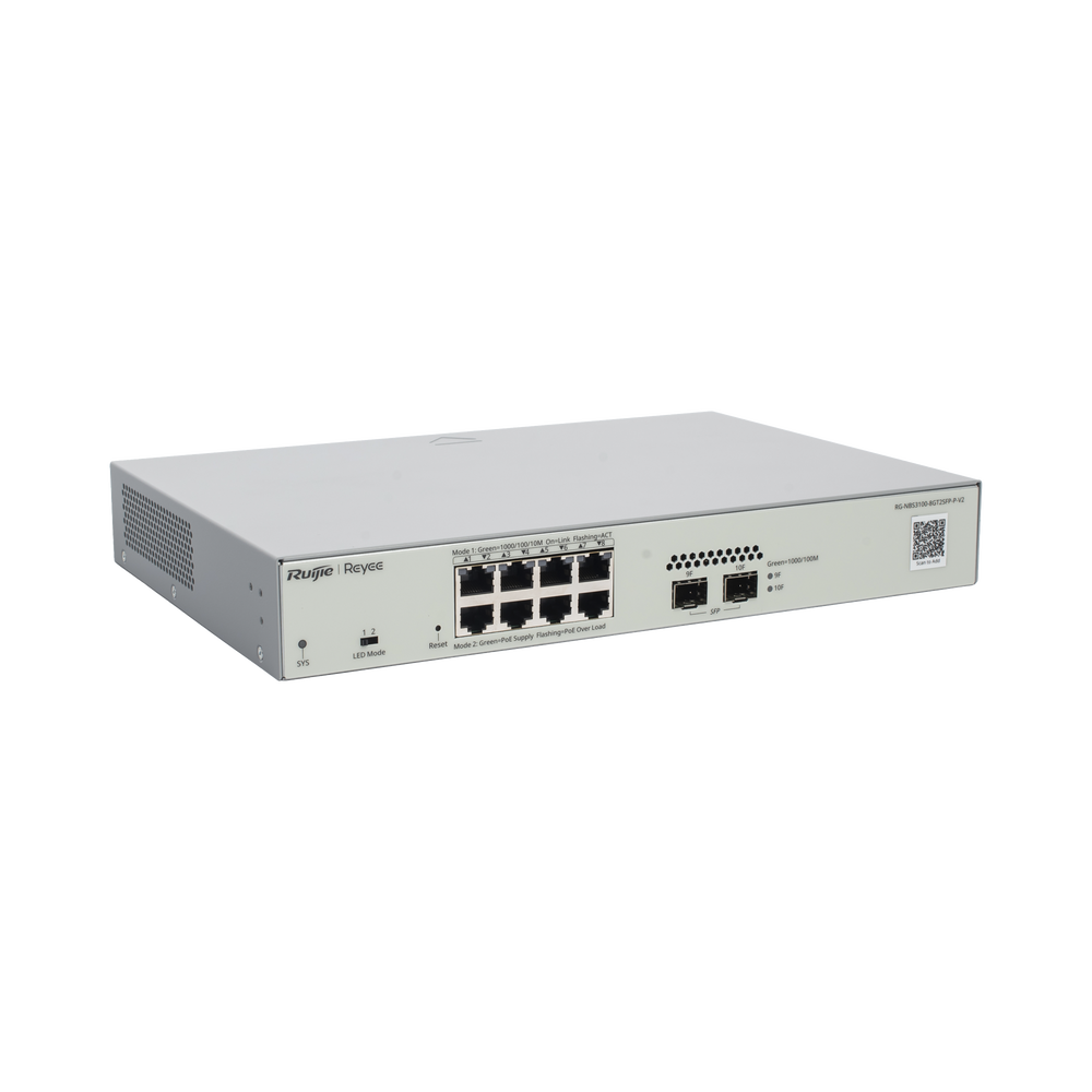 Switch Administrable PoE Capa 2 Ruijie RG-NBS3100-8GT2SFP-P-V2 8 puertos 1 GB
