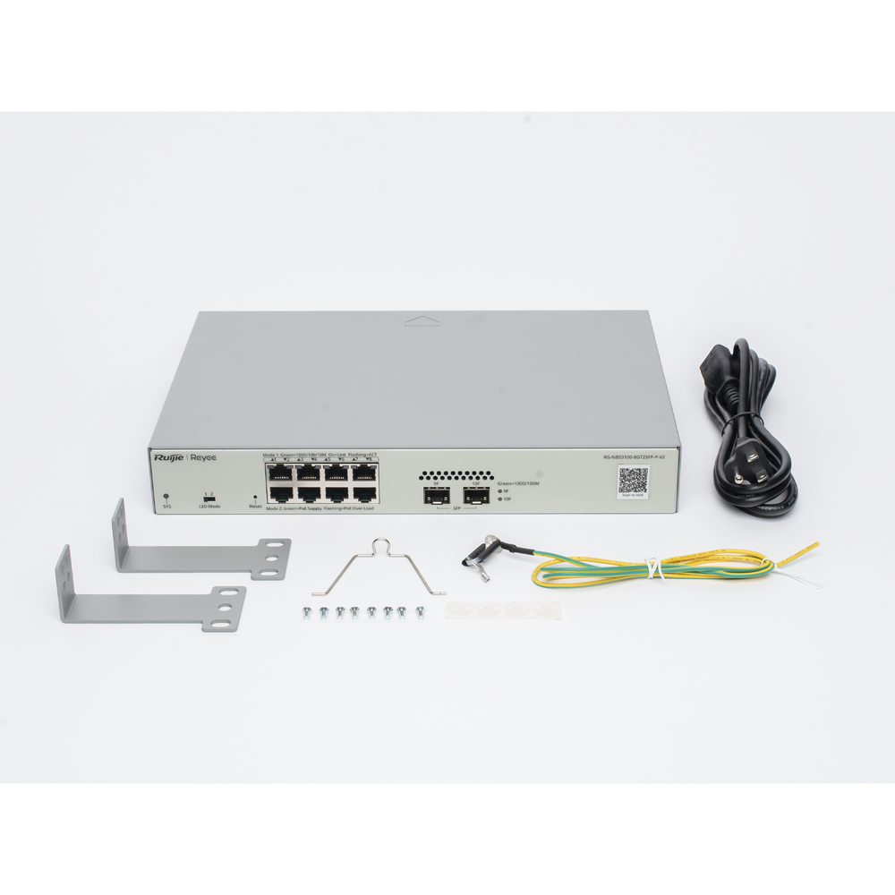 Switch Administrable PoE Capa 2 Ruijie RG-NBS3100-8GT2SFP-P-V2 8 puertos 1 GB
