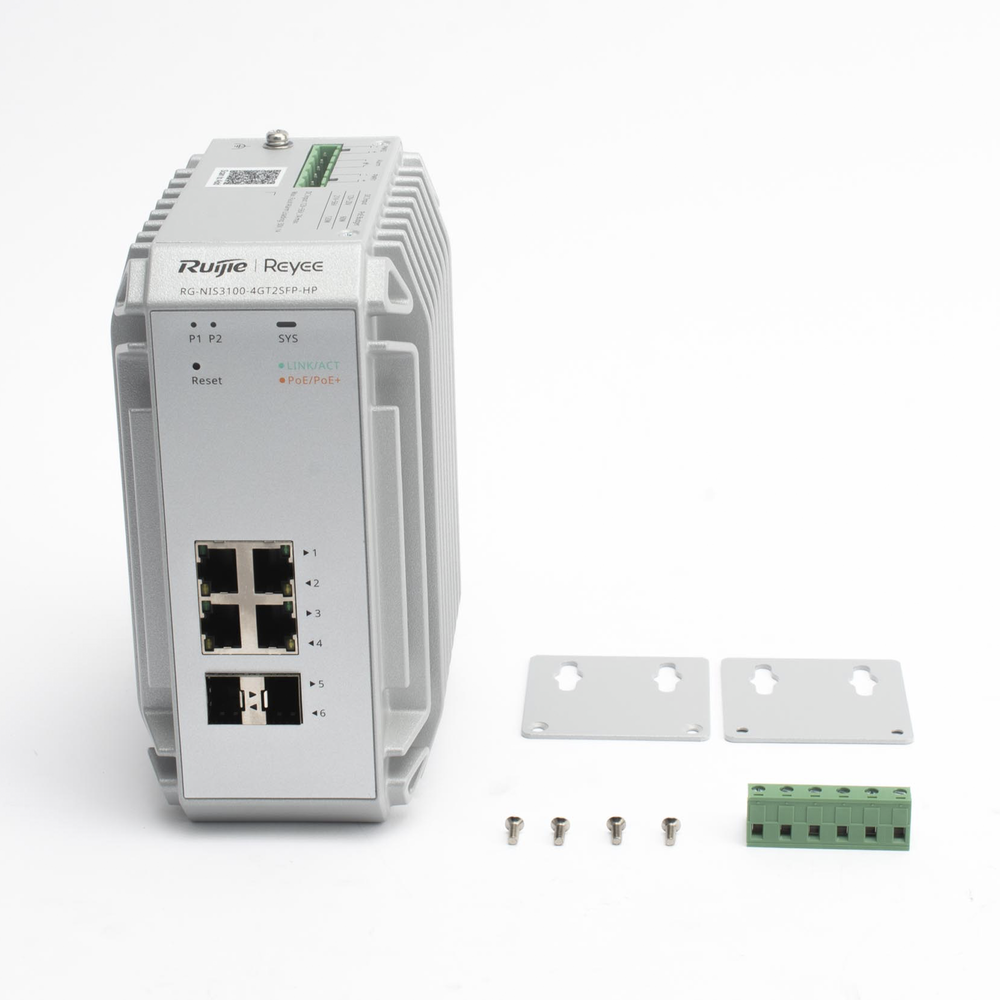 Switch de Verdadero Grado Industrial Especialmente Diseñado Ruijie RG-NIS3100-4GT2SFP-HP 6 puertos