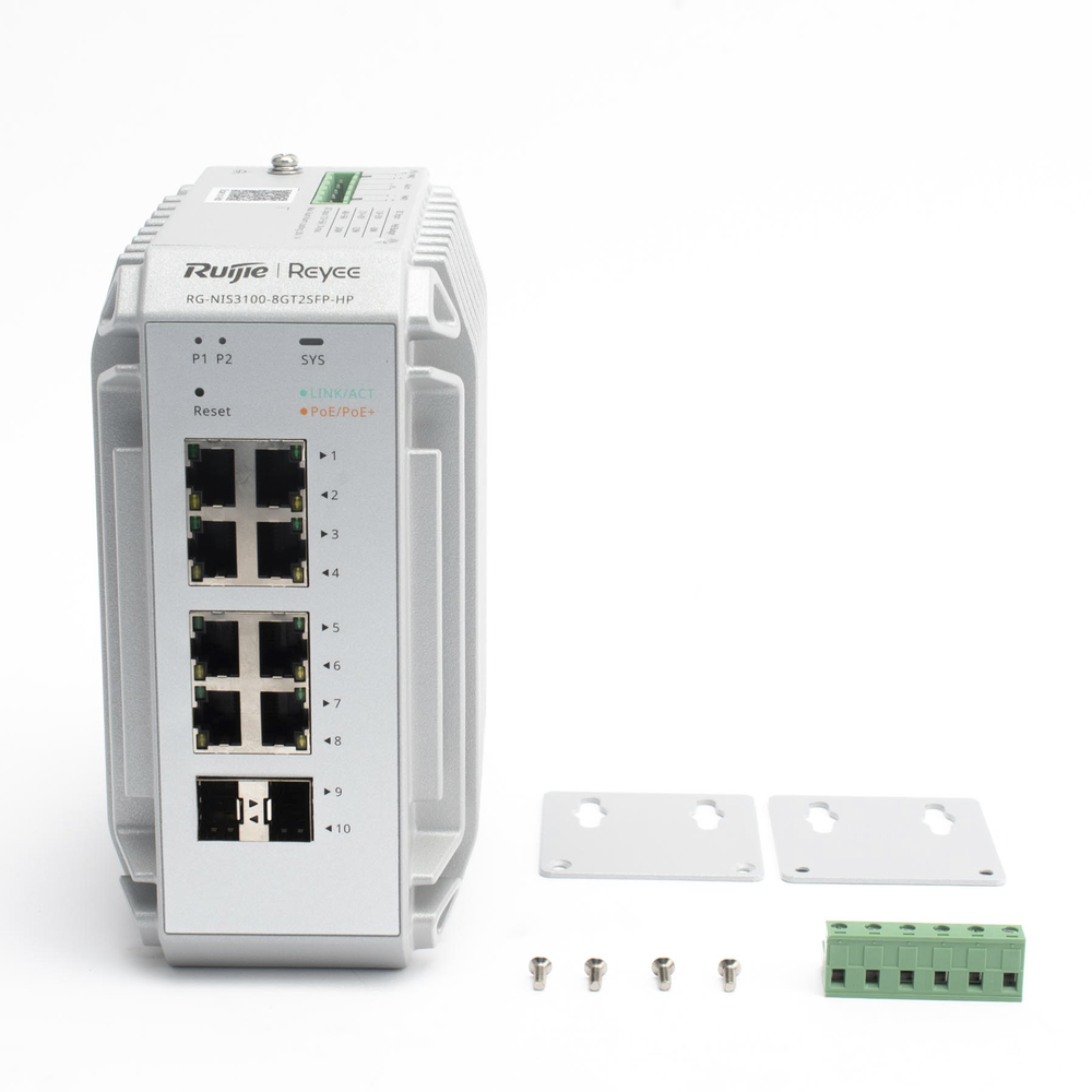 Switch de Verdadero Grado Industrial Especialmente Diseñado Ruijie RG-NIS3100-8GT2SFP-HP 10 puertos