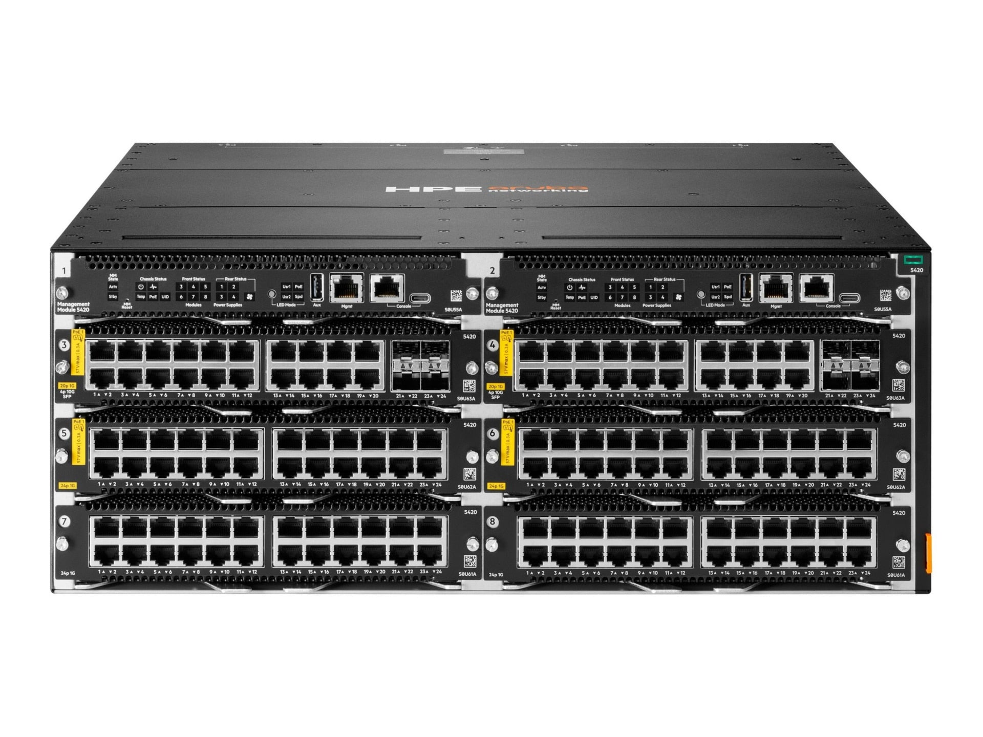Router HPE Networking Networking CX 5420 24p 10M/100M/1G Class4 PoE Module - vista 1