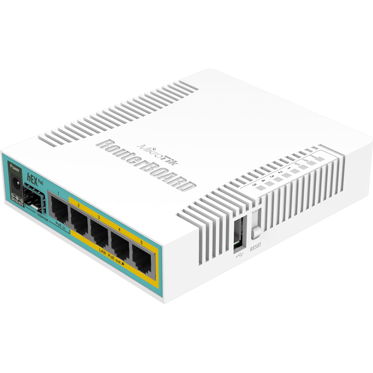 Router MikroTik hEX PoE 5-Port Gigabit PoE+ Compliant Managed Network Router - vista trasera